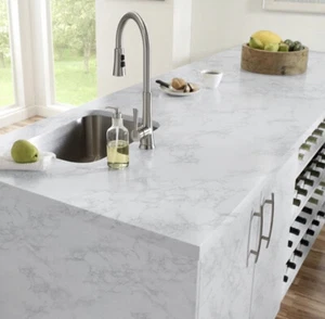 Marble Granite Gray/White Self Adhesive Wallpaper Peel and Stick for Countertop - Picture 1 of 6