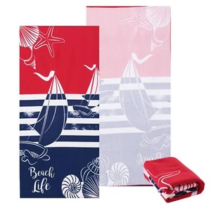 Microfiber Beach Towels Oversized Beach Blanket Towel Portable Ultra Soft Super - Picture 1 of 6