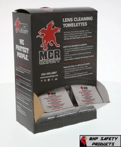 MCR SAFETY LCT PREMOISTENED ANTI-STATIC LENS CLEANING WIPES TOWELETTES (100/BOX) - Picture 1 of 2