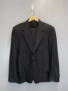 Canali Grey Suit Striped 100% Wool Super 120’s Size 54, 42-44 Trousers W40 L29 - Picture 1 of 24