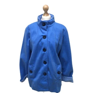 ANNA De LANCAYWomans Blue Fleece Jacket Coat Mac Size Medium 12 (EU40) Vintage - Picture 1 of 11