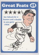 1972 Laughlin Great Feats Blue Border Joe Adcock #42