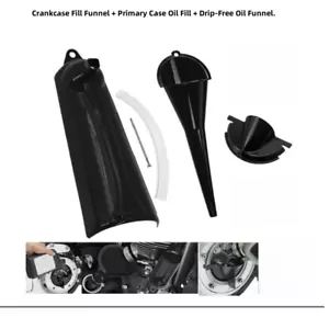 Drip-Free Oil Funnel Primary Case Oil Fill Kit For Harley Crankcase Fill Funnel - Picture 1 of 9