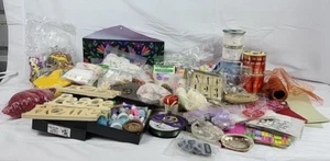 Craft Supply Lot Ribbon Wood Glitter Stickers Floral Doll Making Scrapbooking + - Picture 1 of 10