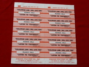 FRANKIE VALLI~ SCALAWAGS AND I WILL LOVE YOU~ LISTEN TO ~ JUKEBOX TITLE STRIPS - Picture 1 of 1
