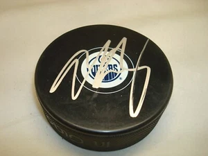 Adam Clendening Signed Edmonton Oilers Hockey Puck Autographed 1A - Picture 1 of 2