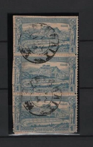 GRECIA 1896 JUEGOS OLÍMPICOS ATENAS 1 DRACMA SELLO USADO EN TIRA VERTICAL DE 3 TARTAS - Imagen 1 de 1