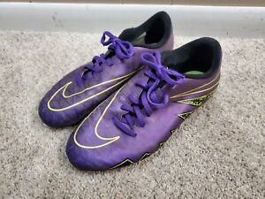 Nike Hypervenom Soccer Cleats Youth Size 5.5Y Purple Yellow 744942-550