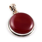 Natural Carnelian Gemstone 925 Sterling Silver Gift Two Tone Pendant 1.4'' N251