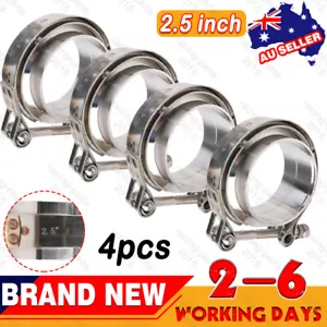 4sets 2.5" Stainless Steel Flange Exhaust Pipe V-Band Vband Clamp turbo downpipe - Picture 1 of 13