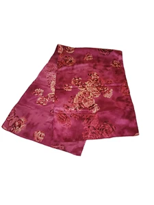 Mujer Moda Bufanda Rosa Rojo Floral Satén 40"x13" - Imagen 1 de 13