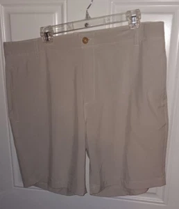 Caribbean Joe Shorts Size 38 Waist Chino Beige Flat Front *NICE * - Picture 1 of 4