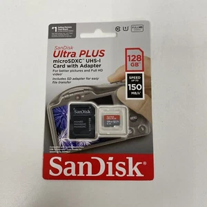 Sandisk Ultra Plus microSDXC UHS-I avec adaptateur carte 128 Go vidéo Full HD - Photo 1 sur 2