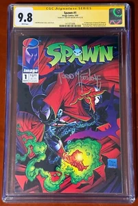 Spawn 1 CGC SS 9,8 NM/Mint 1992 Todd McFarlane firmato nome completo in inchiostro argento! - Foto 1 di 3
