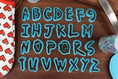 Cortadores de galletas de fuente de anime ninja - letras de fondant Foto 1 de 4