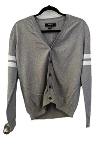 Forever 21 Cardigan Maglione Cotone Bottoni Grigio Uomo Taglia Media - Foto 1 di 3