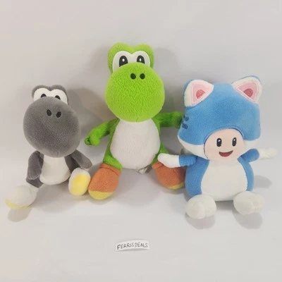 Super Mario 3D Mundo Peluche Gato Sapo Y Verde, Gris Yoshi Lote De 3  Foto 1 de 4