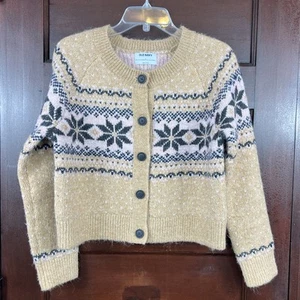Cárdigan Suéter Para Mujer Antiguo Azul Marino Rosa Fair Isle Botón Pequeño Gris Tostado Rosa - Imagen 1 de 17