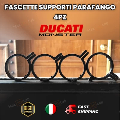 🎖️Fascette Supporti Parafango 4pz Ducati Monster 800070127 800070133 Black 🌟 - Immagine 1 di 4