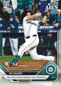 2025 MLB Topps NOW - Card 881 Cal Raleigh ALCS Game-Tying HR Game 5 Win Mariners - Bild 1 von 2