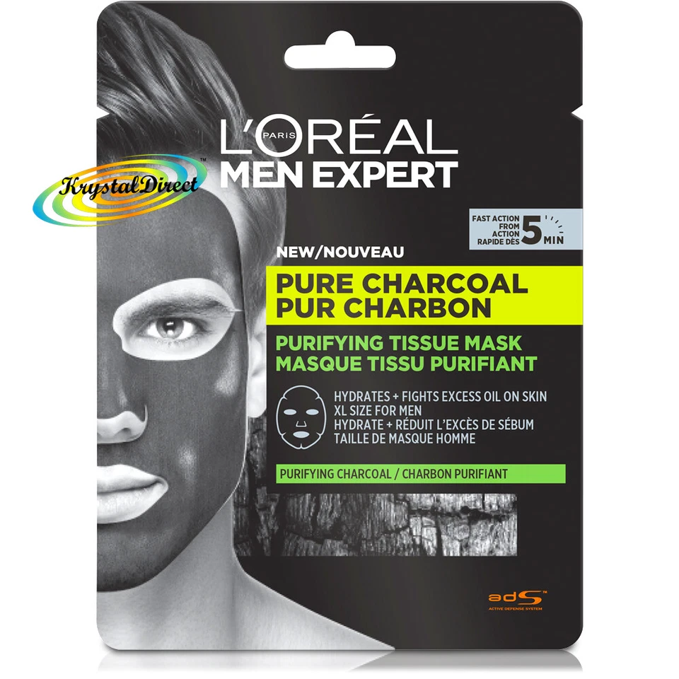 Loreal Men Expert Pure Charcoal Purifying Tissue Mask 30g - Image 1 of 1