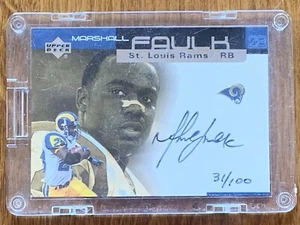 Marshall Faulk - Autographed Upper Deck Card. Rams 2000 (#31 of 100) - Picture 1 of 4