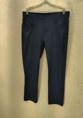 Jack Nicklaus 男式裤子 34x32 黑色涤纶 B 平前性能长裤 — 第 1/4 张图片