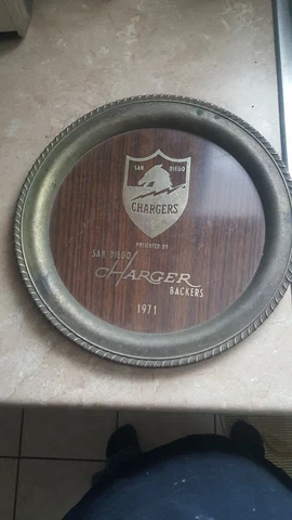 San Diego Chargers silver commissioned Platter 1971 Cover