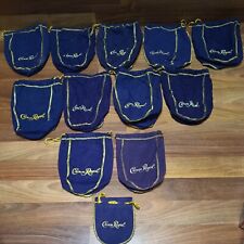 Lot of 12 Crown Royal Purple & Gold Drawstring Bags 3 Different Sizes Unwashed 