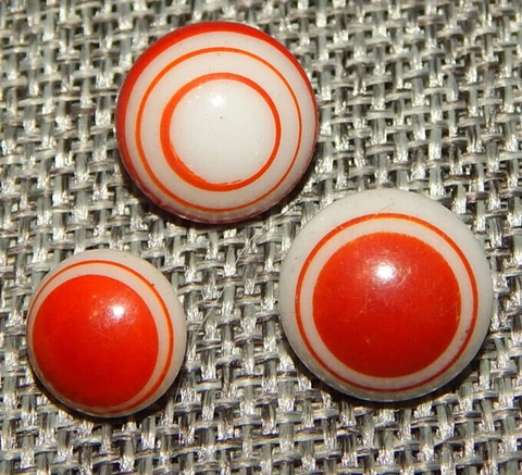 Lot of Vintage Bullseye China Glass Buttons Charm String Orange #24-O Cover