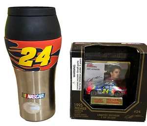 Jeff Gordon #24 NASCAR 1995 Diecast Car & Travel Mug Set Racing Champions - Picture 1 of 9
