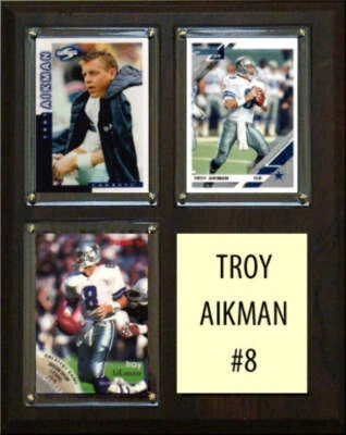 Placa de 3 tarjetas Troy Aikman Donruss Fleer Topps 2023 2024 Dallas Cowboys Foto 1 de 3
