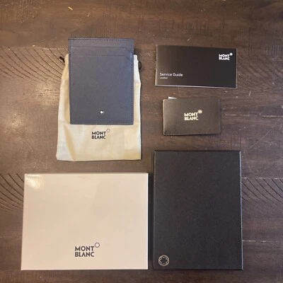 Hombre Tarjetero Montblanc 128594 Azul Cuero Delgado Bolsillo Cartera 4cc Sartorial Foto 1 de 4