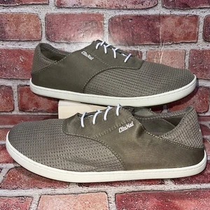 Pre-Owned Olukai Nohea Moku No Tie Boat Green Clay/Tapa Shoe Size 8.5 10283-1020 - Picture 1 of 7