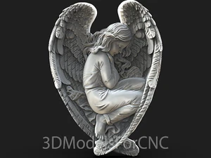 3D Model STL File for CNC Router Laser & 3D Printer Angel Girl - Picture 1 of 1