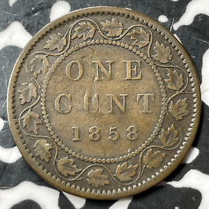 1858 Canada Large Cent Lot#DS545 Key Date! Reverse Damage