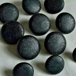 Buttons Black Leather style Outerwear, Coat or Suit Lot of 11 Vintage - Picture 1 of 9