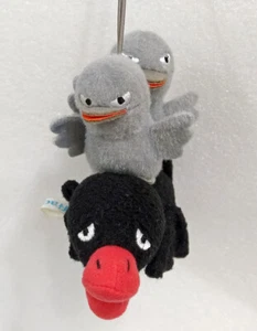 Aflac Duck Black Swan and Chick Swan Plush Toy Doll Strap Original Japan - Picture 1 of 5