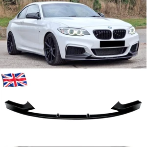 FOR BMW 2 SERIES F22 F23 FRONT SPLITTER VALANCE SPOILER GLOSS BLACK 2013-2021 - Picture 1 of 5