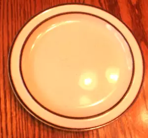 Rainbow Stoneware CAPRI 651 Bread Plate 7 1/8" Beige w/Brown Stripe Japan VTG - Picture 1 of 2