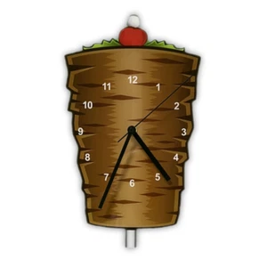 Döner, Kebab, Uhr, Geschenk lustig ca. 20 x 35 cm Plexiglas hinter druckt - Bild 1 von 3