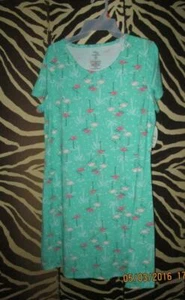 PINK and WHITE FLAMINGOS BLUE PAJAMA GOWN 2X/3X(20-24) - Picture 1 of 5
