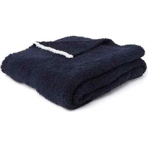 Barefoot Dreams Cozy Chic Dreamy Blue w/ White Trim Throw Blanket 45”x60” - Picture 1 of 2