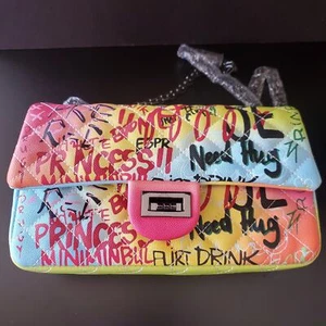 Graffiti Me Crossbody Shoulder Purse Handbag Vegan Leather with Chain Strap NWOT - Picture 1 of 11