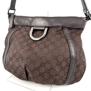 GUCCI Messenger Shouder Bag Abbey GG Pattern Dark Brown Authentic - Picture 1 of 24