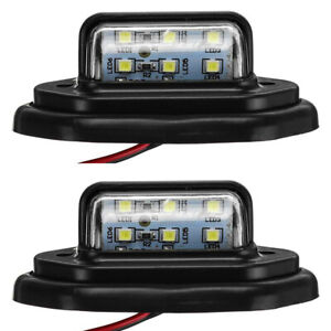 2pcs 6LED Interior Lights Car Trunk License Plate Lamps Tail Light 12V 24V 