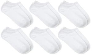 Little Boys' School Uniform Low Cut Seamless Sock 6 Pack White 8-9.5 - Picture 1 of 3