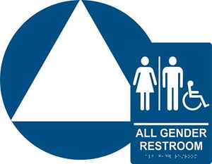 Juego de letreros Braille de baño compatible con todos los géneros de la ADA, SignOptima™️ - Imagen 1 de 6