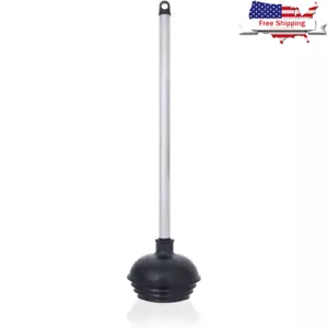 Heavy-Duty Toilet Plunger W/ Patented All-Angle Design Aluminum Handle Bathroom - Picture 1 of 8
