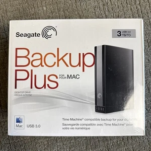Seagate Backup Plus 3TB External Hard Drive STCB3000900 For Mac New Sealed Black - Afbeelding 1 van 4